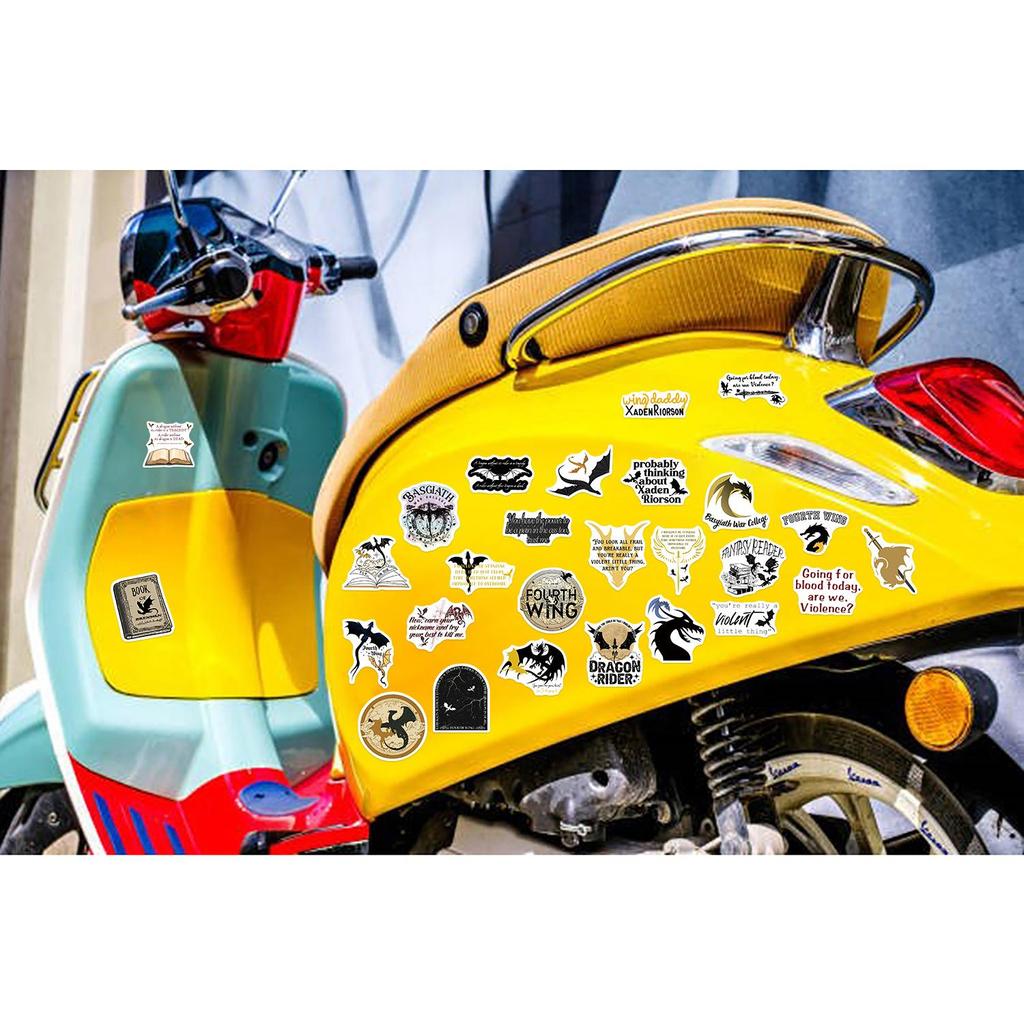100Pcs Fantasy Fourth Wing Novel Cartoon Sticker DIY Bike Travel Luggage Laptop Graffiti Waterproof Joke Sticker Gift
