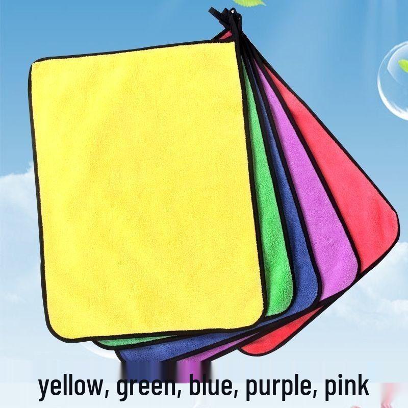 Двусторонняя коралловая флисовая салфетка для мытья автомобиля - Абсорбирующая чистящая и сушащая ткань