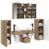 Bathroom Furniture Set 6 pcs Artisan Oak Engineered Wood and Glass