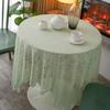 National Style Cotton Embroidered Tablecloth Waterproof and Oil-proof Ruffle Tea Table Coffee Tablecloth High-end Tablecloth