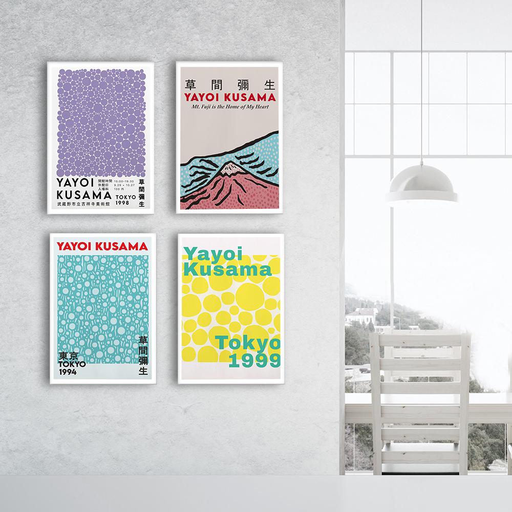 Яёи Кусама Гора Фудзи Выставка Poste Prints Японское произведение искусства Тыква Холст Картина Абстрактная настенная картина Декор в гостиную