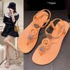 One-word Sandals Women's Summer New Fashion Casual Flip-flops Flat-bottomed Slippers Open-toed Beach Can Be Worn Outside