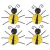 4Pcs Ladybug Wall Decor Lady Bug Ornament Wrought Iron Insect Figurine Home Decoration