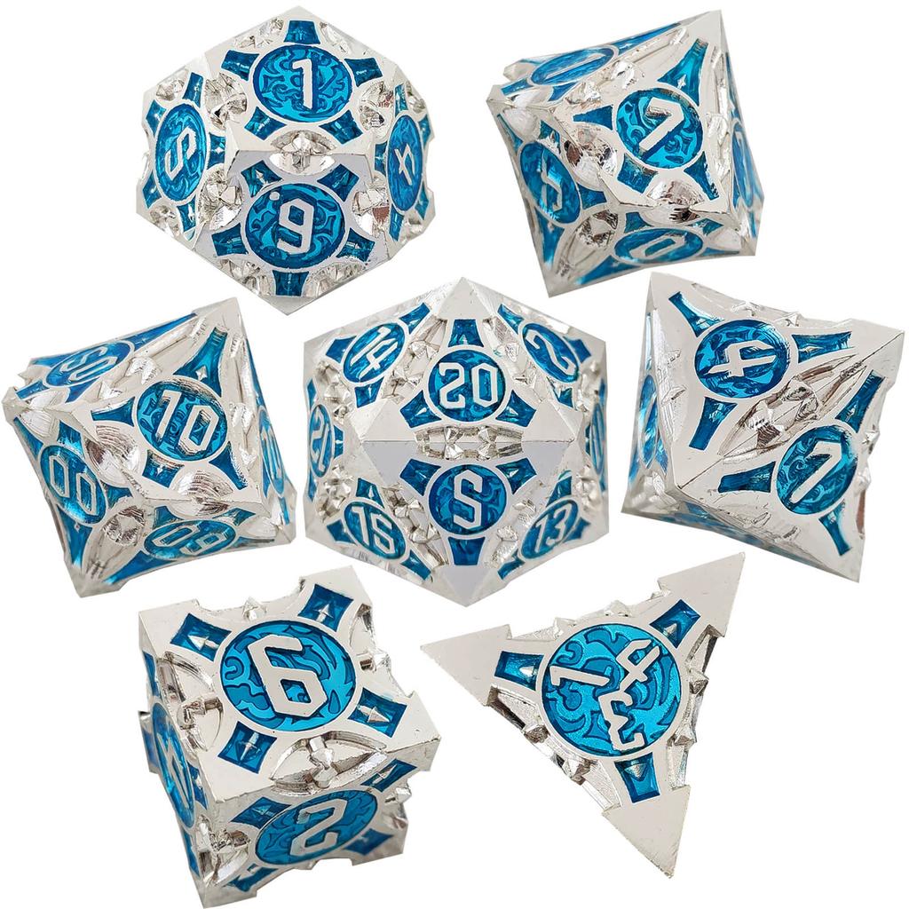 Metal coc running dice dnd dragons and dungeons multi-faceted rpg dice cthulhu d20 настольная игра