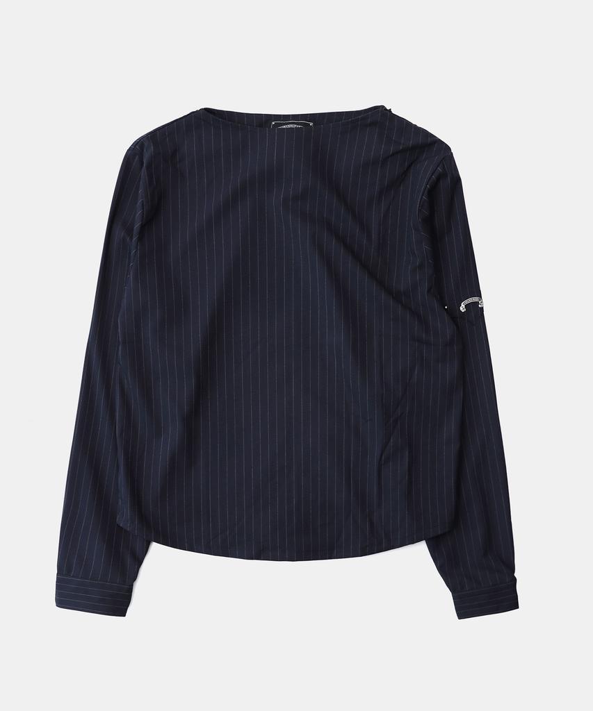 BADBLOOD Viper Logo Boat Neck Long Sleeve - Navy/Stripe