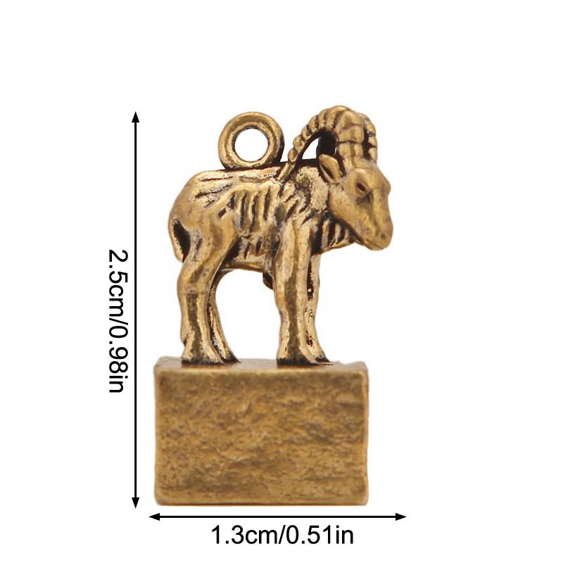 Vintage Brass Chinese Zodiac Seal Ornament Decorations Figurines Miniatures Home Decor Accessories Craft Souvenirs And Gifts