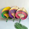Chinese Style Hand-woven Fan Bamboo Heart Shaped Fan Weave Crafts Colorful Bamboo Fan  Cooling