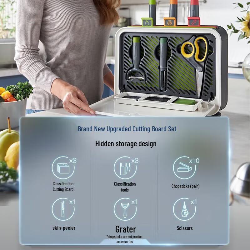 Набор разделочных досок и ножей Morphy Richards с УФ-стерилизацией, вилка CN (адаптер в комплекте)