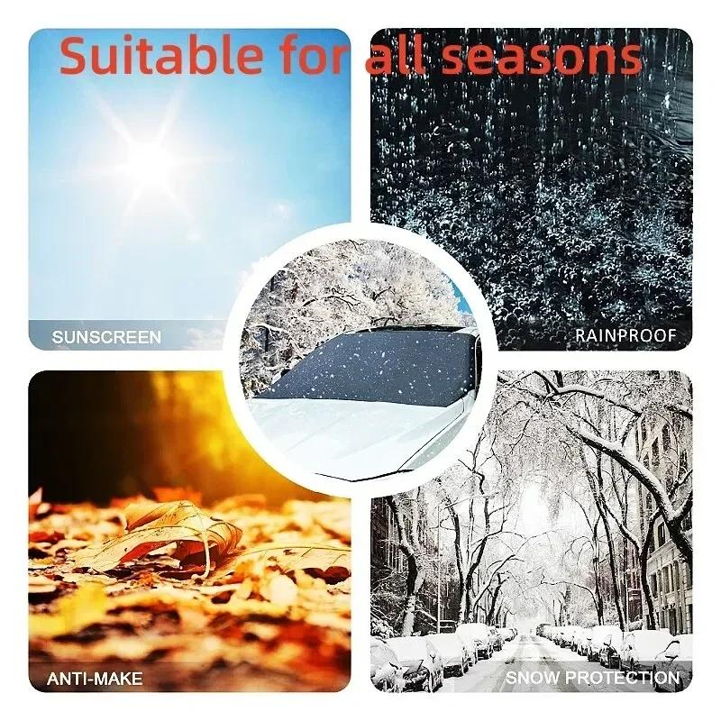 Car Windshield Snow Cover 1PC Magnetic Front Windscreen Cover Automobile Sunshade Sun Shade Waterproof Car Cover
