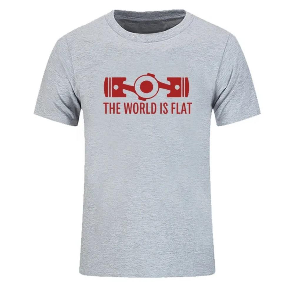 Новая летняя футболка с надписью «The World Is Flat Engine» с коротким рукавом, фирменные футболки, новый стиль, мужские хлопковые футболки с круглым вырезом, модная уличная одежда