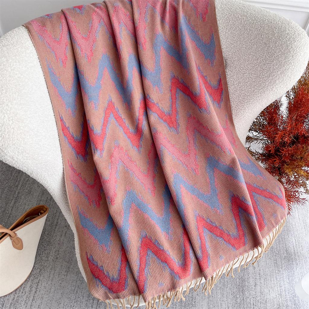 [T818] 96*96cm Square Women Jacquard Scarf Thick Imitation Cashmere Tassel Shawl Winter Warm Neck Hijab Wrap Pashmina Blanket