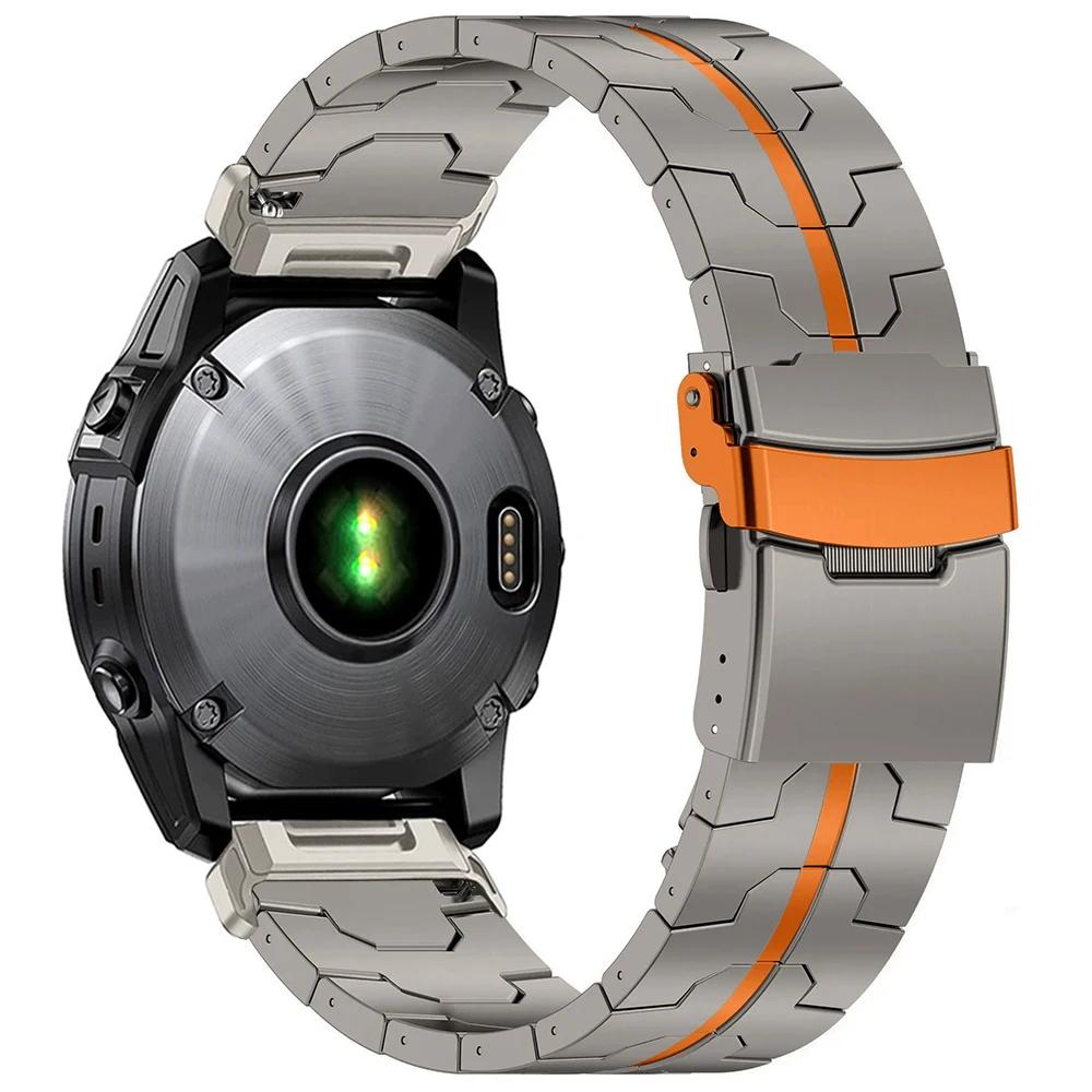 Роскошный титановый ремешок для часов Garmin Fenix E 8 AMOLED 7X 7 Pro 6X Браслет Quick Fit для Garmin Instinct 3 45 мм Ремешок
