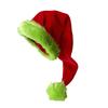 Fluorescent Green Santa Hat Glow-in-The-Dark Christmas Party Hat for Adults Kids Festive Holiday Photo Prop
