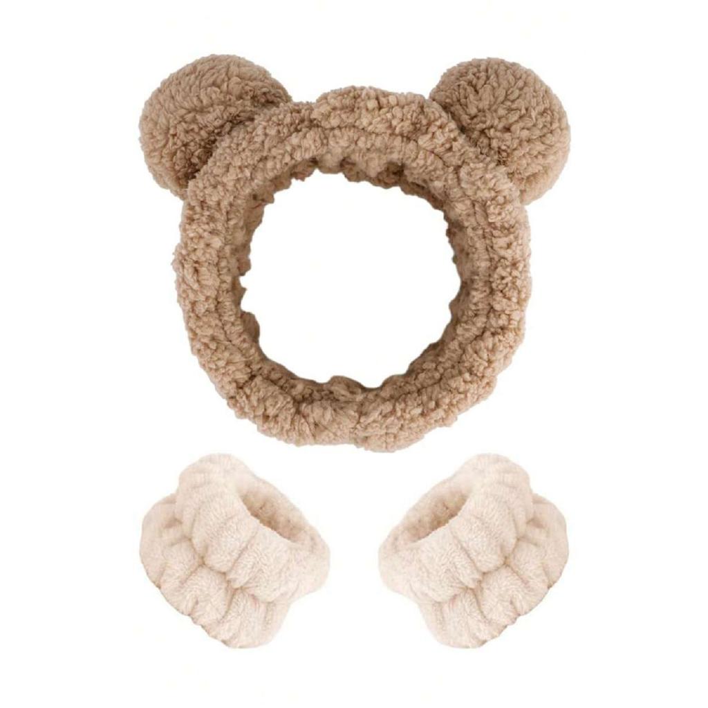 Набор плюшевых плюшевых мишек для макияжа и банных лент