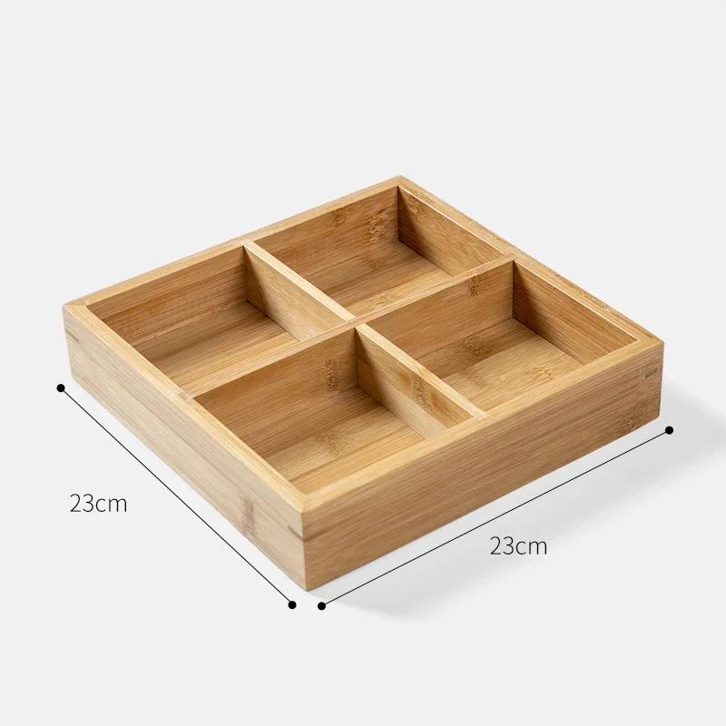 Бамбуковый поднос для хранения орехов, деревянные подносы для сухофруктов, конфет, с крышкой, блюдо для закусок Dim Sum для вечеринок, семейных вечеринок