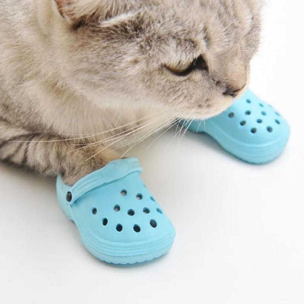 Breathable Cat Hole Slippers Thickened Pet Sandals Creative Dog Paw Protectors  Photo Props
