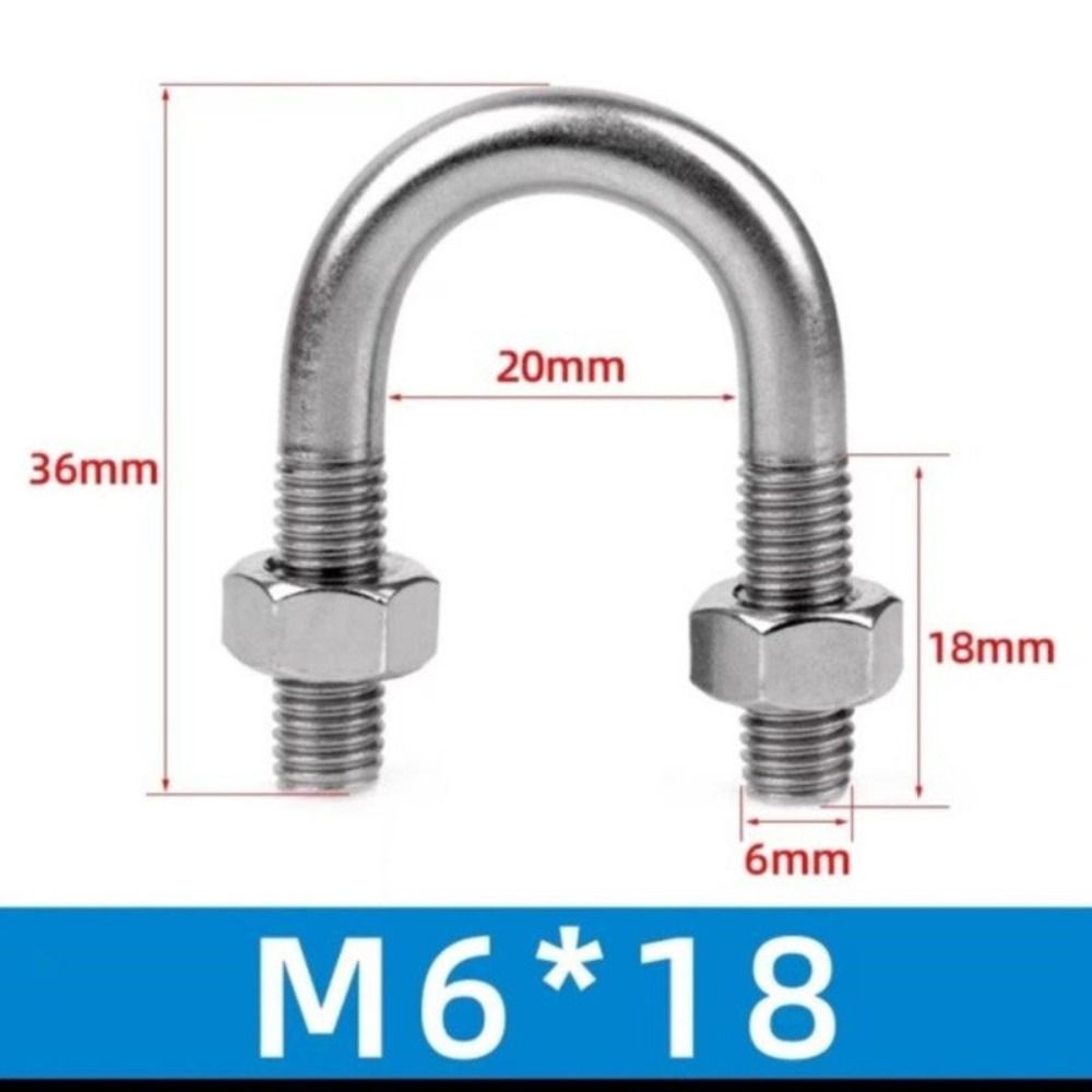 5 шт. U-образных болтов из нержавеющей стали, стандартный высокопрочный U-образный хомут для труб, антикоррозионная пряжка M6 U-образного крепления