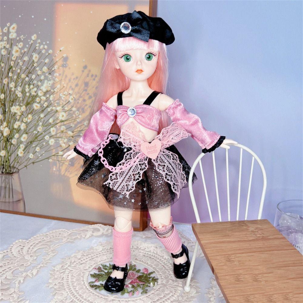 3D Eyes BJD Dolls with Clothes Removable Joints Doll Simulated Eye Hinge Doll Girls Gifts