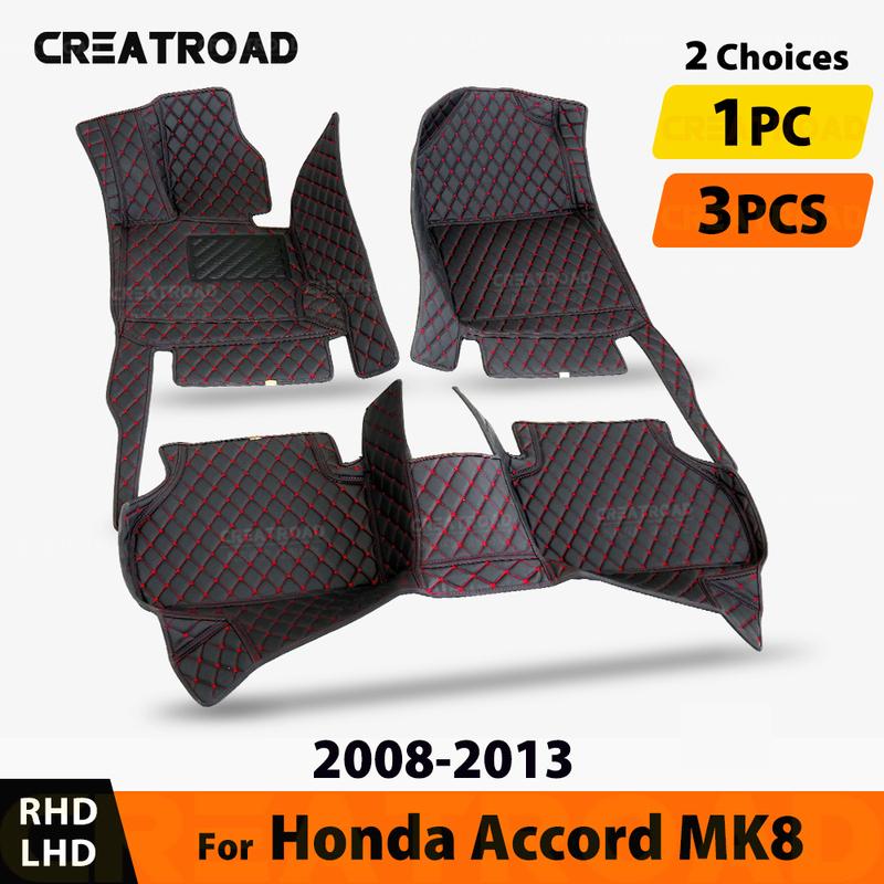 Автомобильные коврики для Honda Accord 8-го поколения. 2008 2009 2010 2011 2012 2013 Коврики для ног Ковровое покрытие аксессуары для интерьера