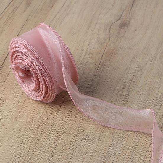 10 Yards Organza Ribbon Satin Solid Color Ribbon Roll DIY Craft Ribbon for Gift Wrapping Wedding Bouquets Wreath
