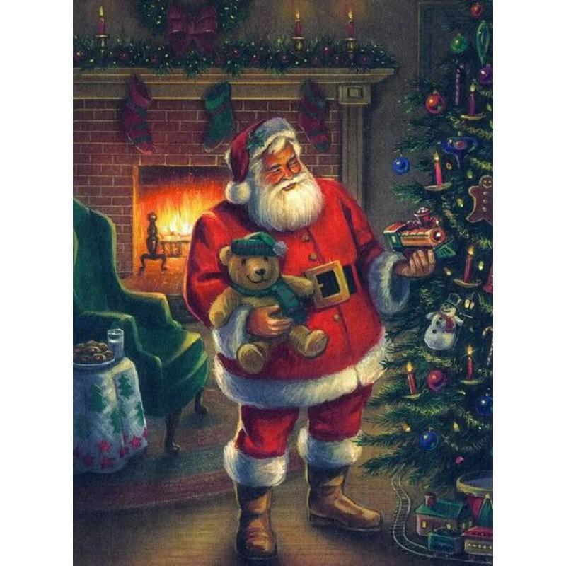 DIY 5D алмазная живопись полная круглая дрель горный хрусталь вышивка крестом Алмазная мозаика Рождество Санта-Клаус вышивка домашний декор