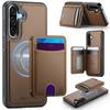 For Samsung Galaxy A26 5G Magnetic Case JEEHOOD J10 Leather Back Phone Cover with Detachable Card Holder Kickstand