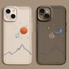 Прозрачный парный чехол для телефона 'Солнце и Луна' для iPhone 17 15 14 12 11 13 16 Pro Max Mini X XR XS 7 Plus Прозрачная крышка Fundas