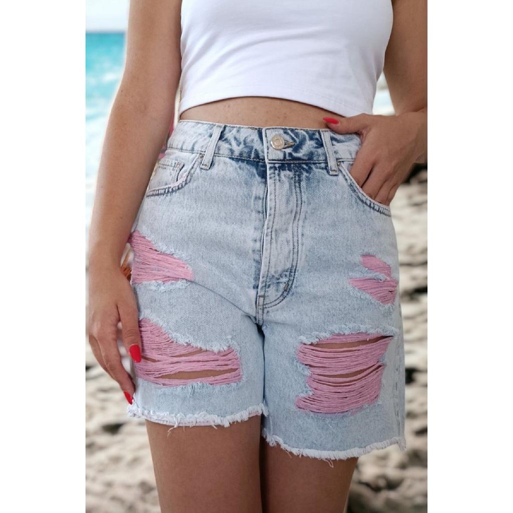 High Waist Torn With Liner Jeans Jeans Shorts