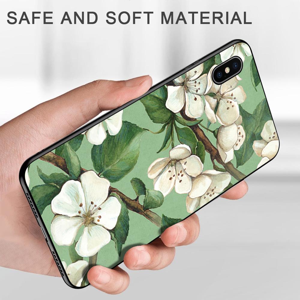 Мягкий чехол из ТПУ с красивыми цветами для iPhone 14 13 12 11 Pro Max Samsung Galaxy S20 FE S23 A52 A52 M21 M32 Xiaomi Redmi задняя крышка
