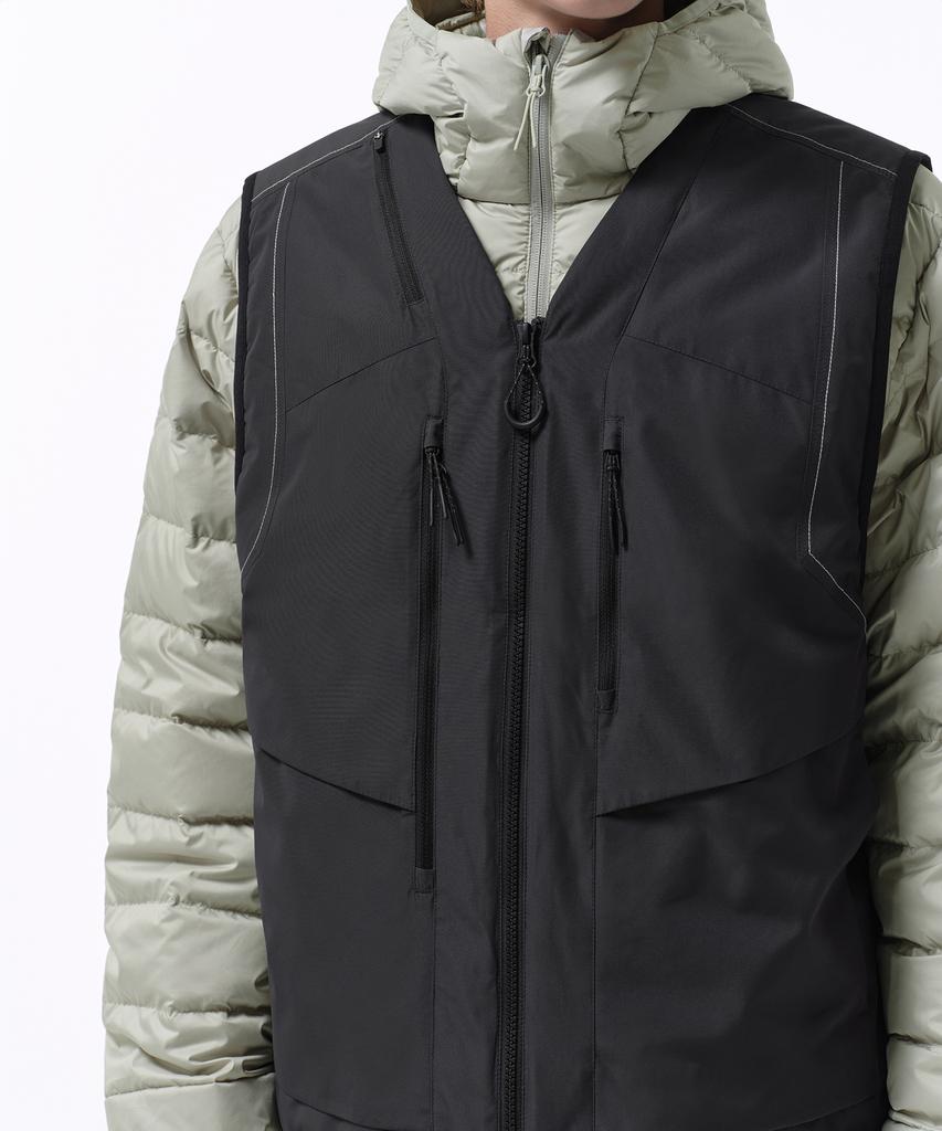 Musinsa Standard [City Leisure] Stitch V-Neck Padded Vest [Dark Grey]