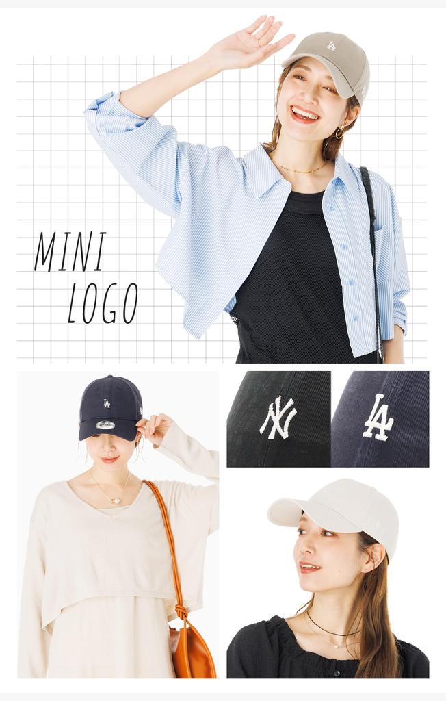 NEW ERA Cap 9FORTY Long Visor Mini Logo MLB Batterman Buckle New York Yankees Black 15164881 NER37C5505 Women's