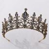 Винтажная свадебная корона свадебный головной убор барокко черные хрустальные тиары короны невесты вечеринка свадебные аксессуары для волос