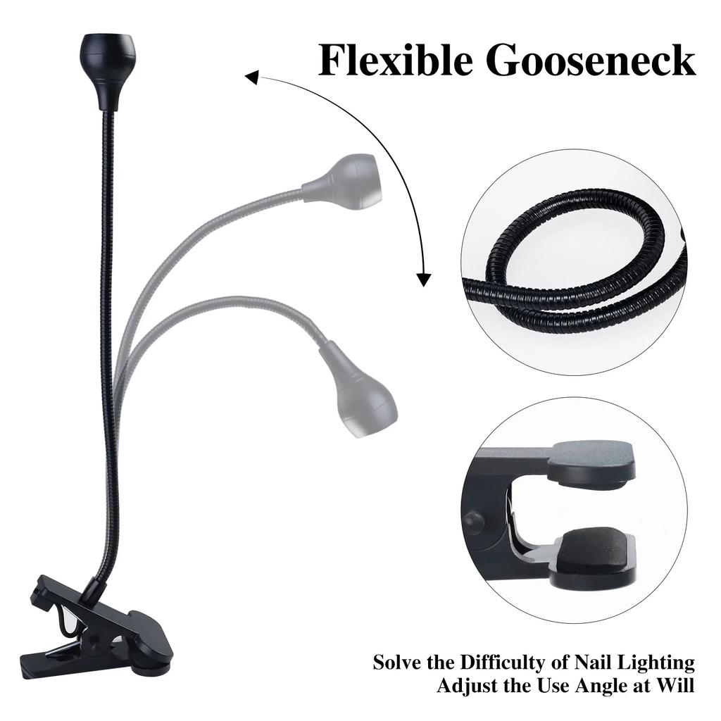 Светодиодный УФ-свет для сушки лака для ногтей, гель-клипса, гибкая настольная мини-USB-лампа для ногтей, портативная сушилка для ногтей, инструменты для маникюрного салона