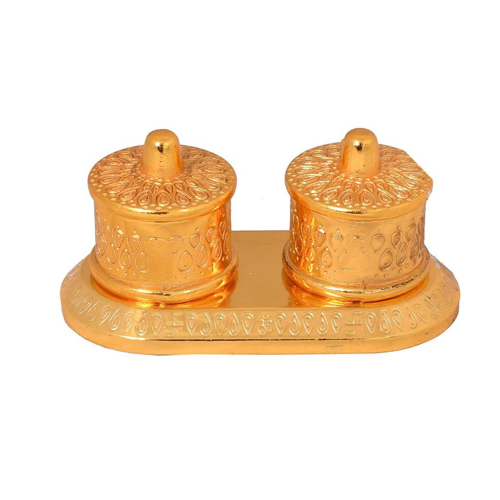 Золотой металлический держатель для кумкума/коробочка для кумкума для подарков, пуджи, тали, мандира, дома, храма, для подарков (Королевская шкатулка для кумкума)