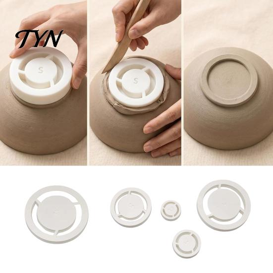 Ceramic Base Shaper 5Pcs/Set Pottery Foot Ring Tools, Clay Aligner, Sculpting Guide Molder for Bowls And Mugs, DIY Projects
