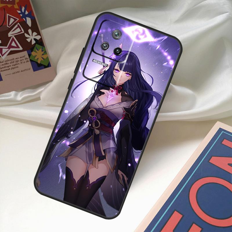 Genshin Impact Raiden Shogun Case For POCO X6 Pro M6 X5 X3 M5s F3 F5 Xiaomi 14 Ultra 13 12 Lite 11T 12T 13T Pro Coque
