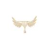 Angel Wings Love Water Drop Diamond Brooch - Elegant Autumn Corsage Pin for Women