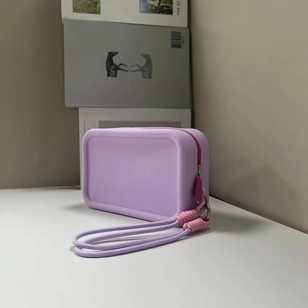 Кошелек для монет на молнии, однотонная косметичка, модный квадратный кошелек с наушниками