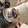 Women's Cute Bear Speckled Mid-Calf Wool Socks – Thick & Warm for Autumn/Winter