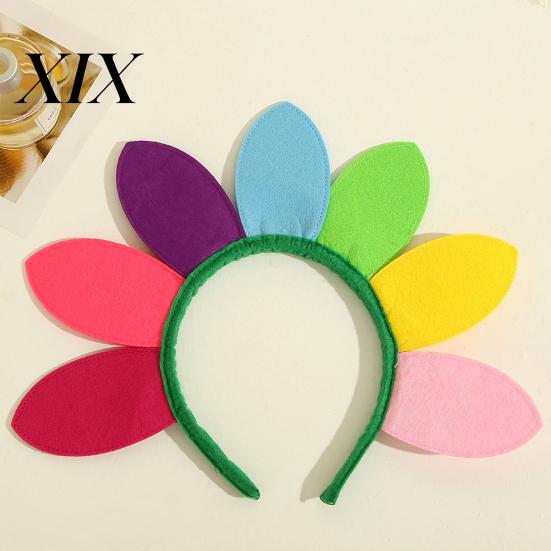 Children Headband Colorful Sun Flower Decor Elastic Design Kids Fashion Accessory Hairband Christmas Makeup Daily Party Hair Accessories Easy To Wear