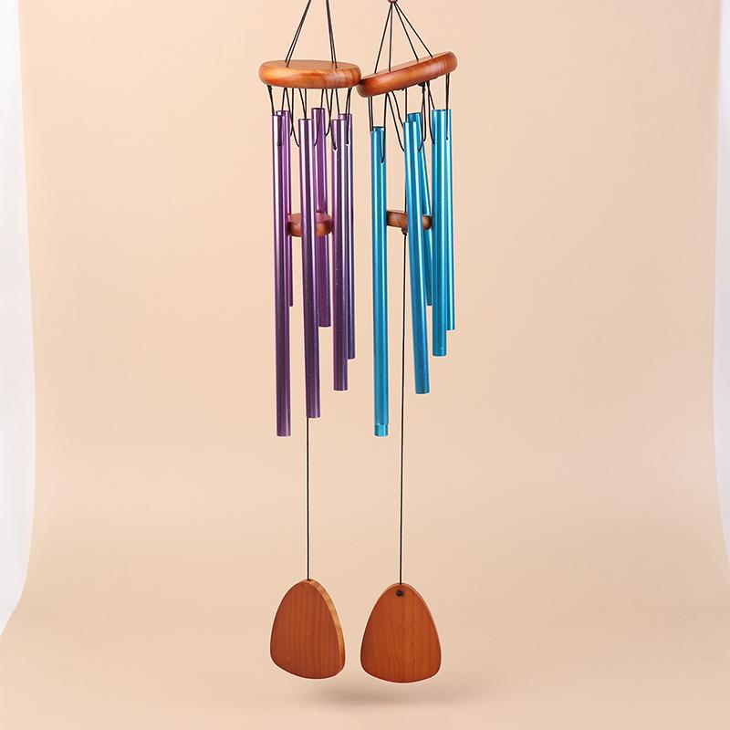 1 шт. Классические 6 трубок Алюминиевые трубки Колокольчики ветра с крючком и деревянной подвесной биркой Украшение для балкона, коридора Подарок на день рождения
