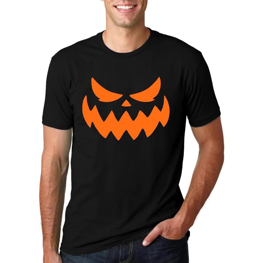 Рубашка с тыквой на Хэллоуин для мужчин Hocus Shirts Футболка с лицом тыквы Забавные футболки с принтом Мужская футболка Мужская одежда