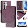 For Xiaomi Redmi 15 5G Case Imprinted Honeycomb RFID Blocking Leather Phone Cover with Strap