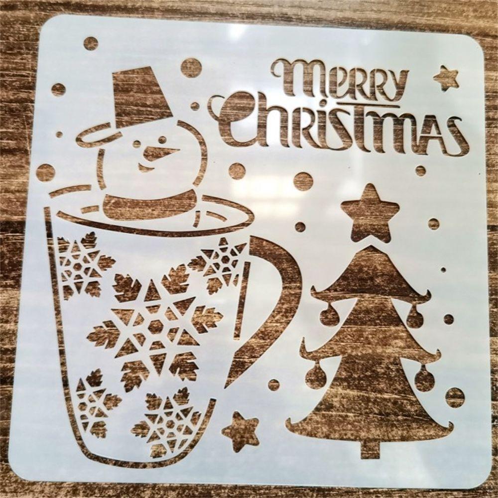 Стена, окно, милый снеговик, шаблон для рисования распылением, трафарет в рождественском стиле, инструмент для рисования граффити