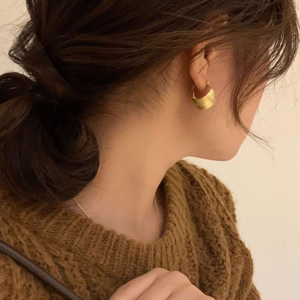Fashion Jewelry Niche Design Stud Earrings Women Frosted Earrings Korean Style Earrings Ear Buckles
