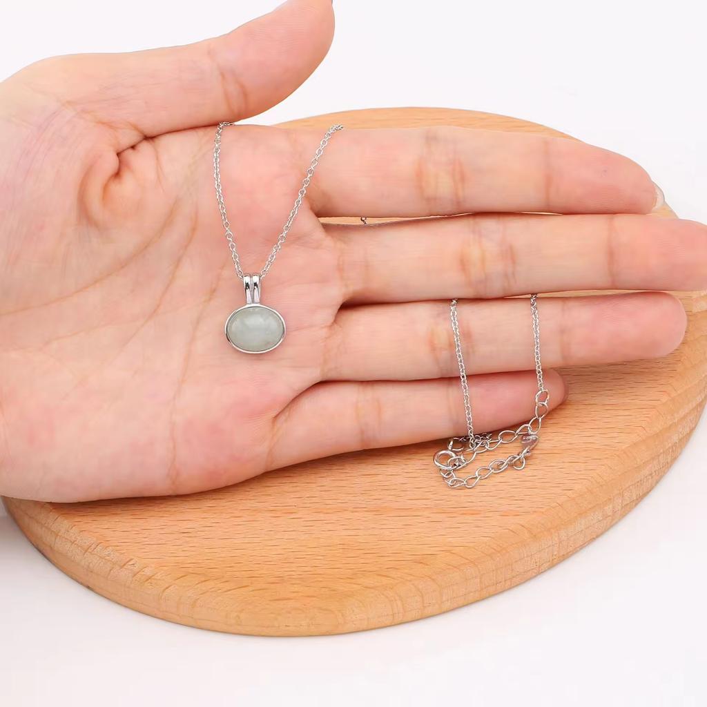 925 Sterling Silver Rhodium Plated Water Drop Oval Zircon Pendant Necklace Elegant Jewelry for Weddings Party Special Occasions
