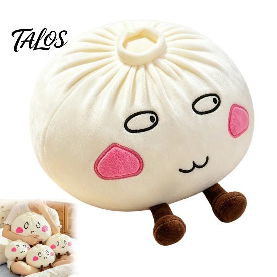 Cartoon Style Soft Toy Cute Dumpling Plush Pillow, Steamed Bun Stuffed Toy, Lazy Playful Bedroom Accent Sofa Cushion, 28/40cm Home Decor for Bedroom,