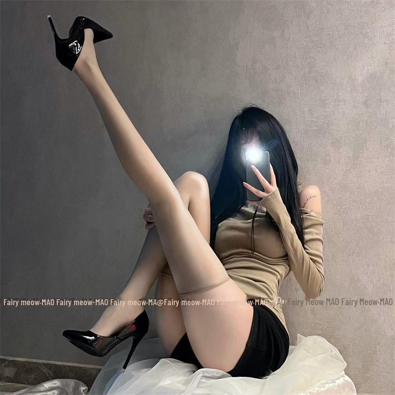 Чулки Susheng Sexy Black Silk с красной окантовкой A8