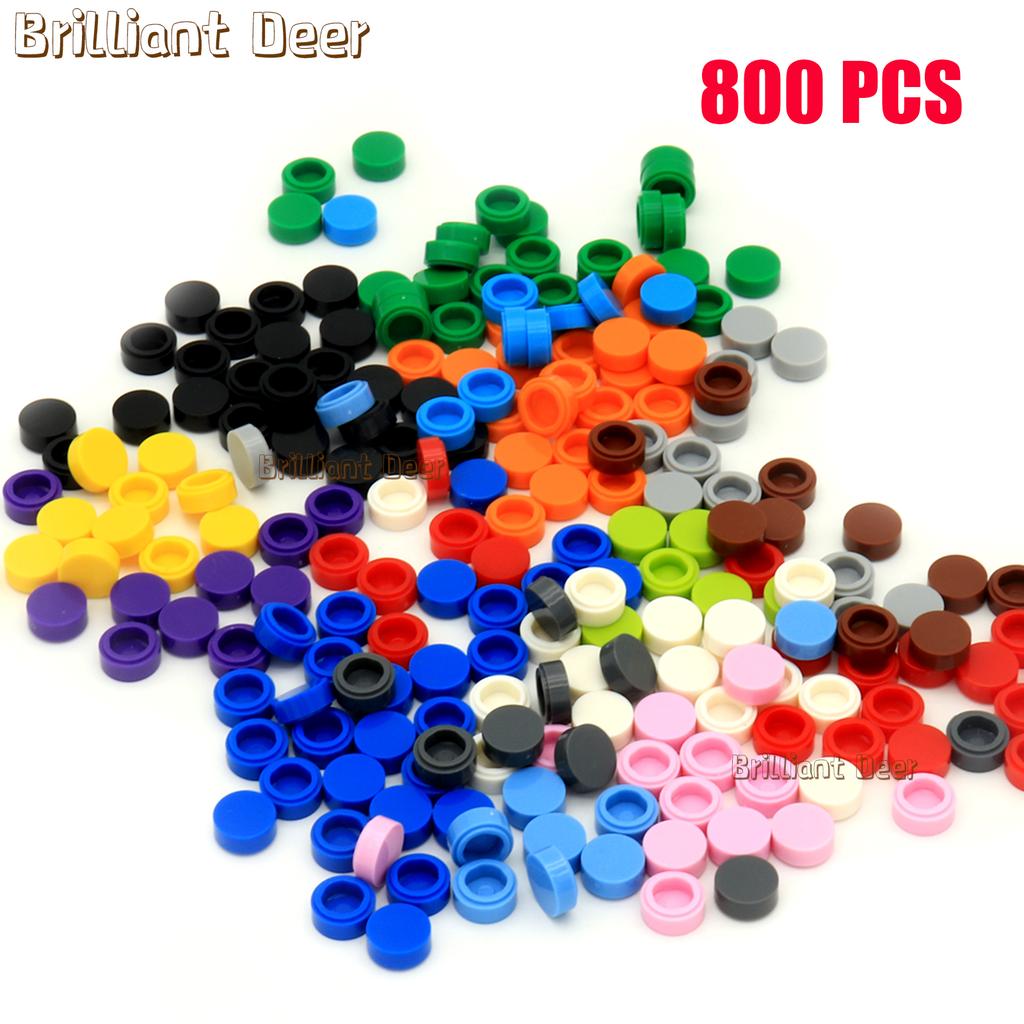 800 ШТУК ПЛОСКИХ ПЛИТОК 1x1 Точки Круглые Кирпичики 35381 98138 MOC DIY Строительные Блоки Детали для Мозаики Портретной Арт-Дизайна Детские Игрушки