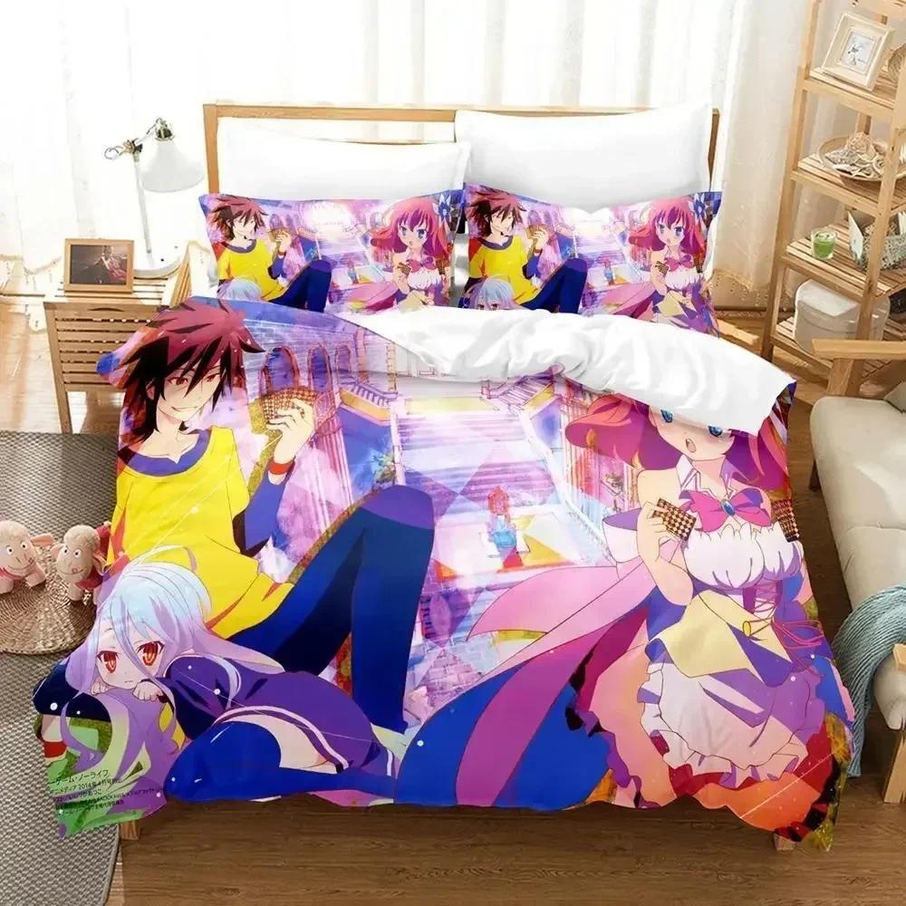 Новый комплект постельного белья Game No Game No Life Sora and Shiro Single Twin Full Queen King Size Bed Set Adult Kids Bedroom Duvet Cover Sets